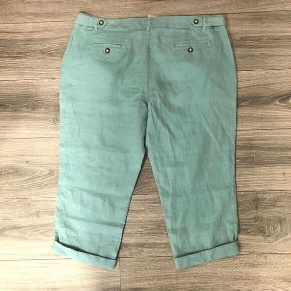 Linen Cropped Pants Sz 16 - Picture 2 of 11